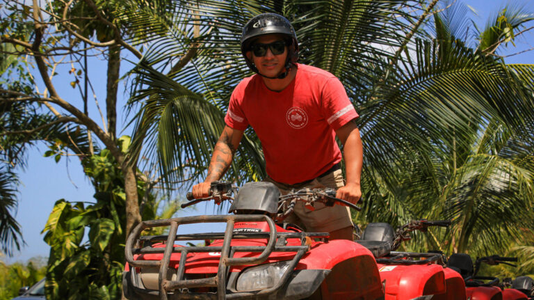 Atvtourscozumel Atv Zipline Adventure By Awesome Fly Atv Rider Palm Trees