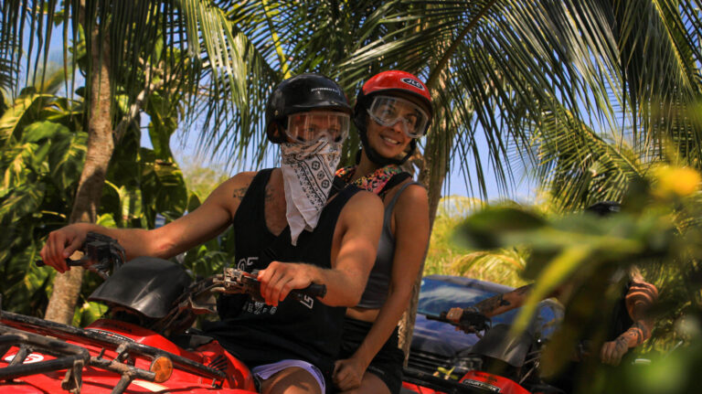 Atvtourscozumel Atvs Cozumel Jungle Adventure On X Atv Riders Palm Trees