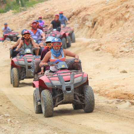 Cabosanlucas Combo Atv And Horseback Riding Atv Riders Dirt Road Mexico