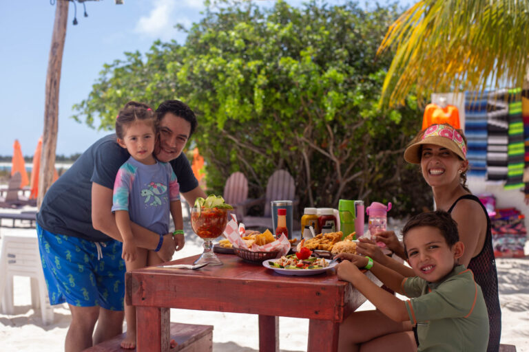 Cozumeladventureplanet Private Jeep Tour Full Experience And At Family Beach Lunch Table