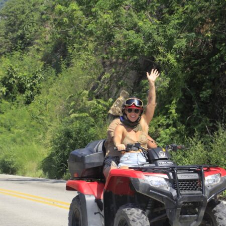 Dirtymonkeyadventure Dirty Atv Zipline Combo Atv Rider Waving Green Hills