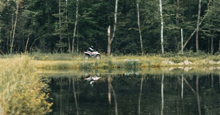 Jvt Overnight Tour With Quad Atv Atv Rider Reflection Forest Sweden