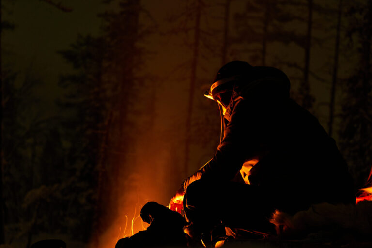 Jvt Quad Atv Tour With Coffee And Sandwiches Campfire Winter Forest Silhouette