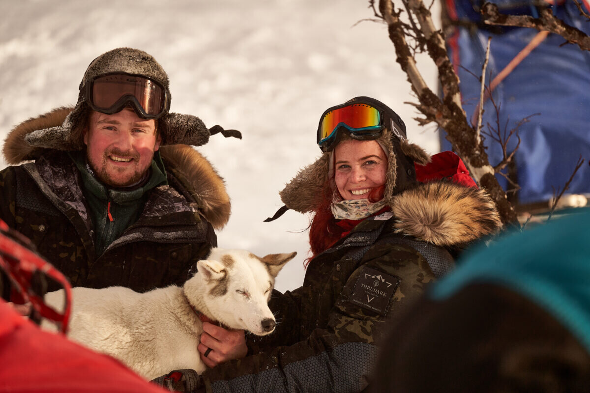 Jvt Quad Atv Tour With Coffee And Sandwiches Couple Snow Dog Sledding Sweden