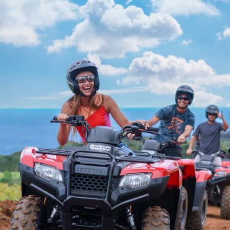 Ziplinehawaii Umauma S Deluxe Atv Experience Atv Riders Smiling Ocean View