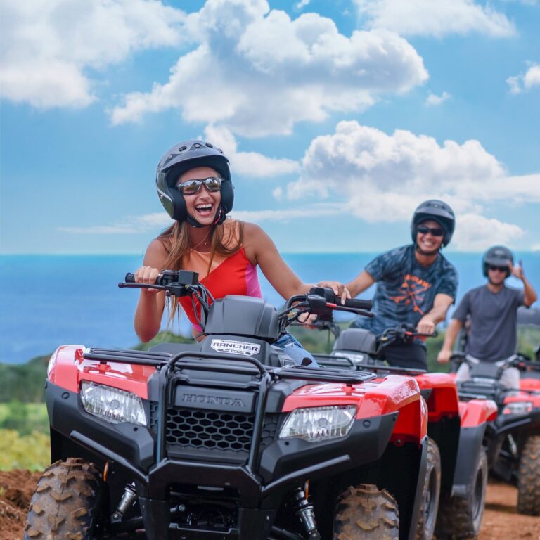 Ziplinehawaii Umauma S Deluxe Atv Experience Atv Riders Smiling Ocean View